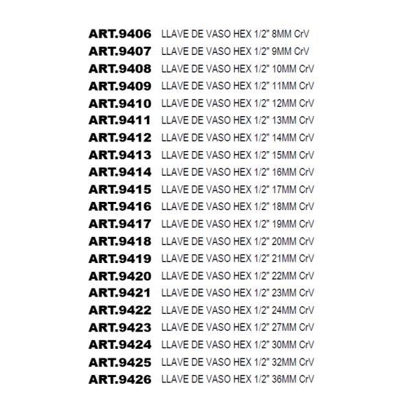Llaves Vaso Hexagonales 1/2″ - Image 3