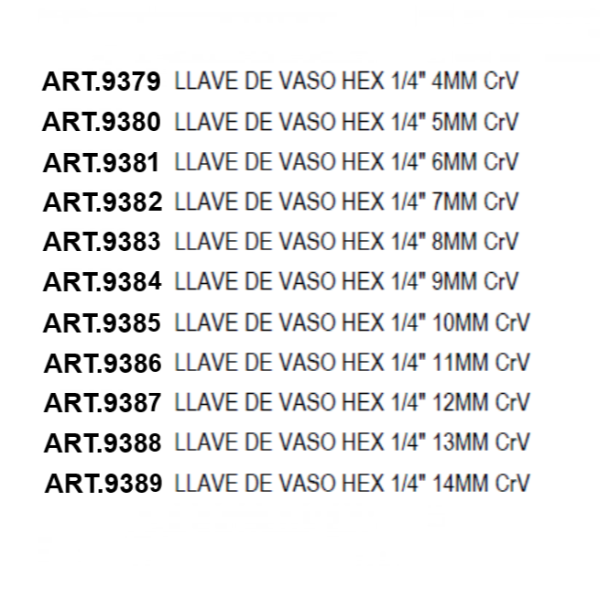 Llaves Vaso Hexagonales 1/4" - Image 3